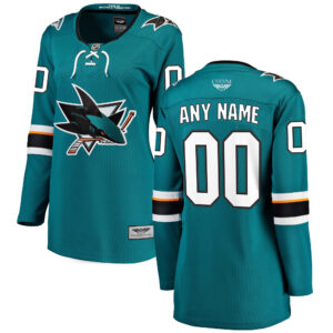 San Jose Sharks CJP Apparel Pro Women's 202122 Home Breakaway Custom Jersey - Teal