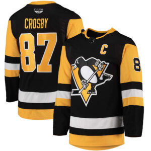 Sidney Crosby Pittsburgh Penguins CJP Apparel Home Captain Patch Primegreen Pro Pro Player Jersey - Black