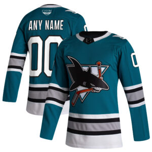 San Jose Sharks CJP Apparel 30th Anniversary Pro Custom Jersey - Teal
