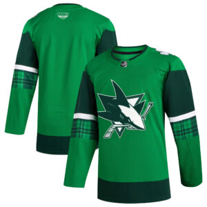 San Jose Sharks CJP Apparel 2023 St. Patrick's Day Primegreen Pro Jersey - Kelly Green