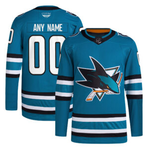 San Jose Sharks CJP Apparel Home Primegreen Pro Pro Custom Jersey - Teal