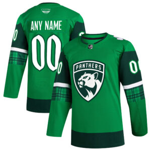 Florida Panthers CJP Apparel St. Patrick's Day Pro Custom Jersey - Kelly Green