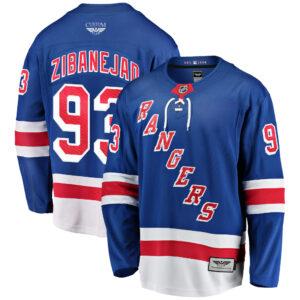 Mika Zibanejad New York Rangers CJP Apparel Pro Home Breakaway Player Game Jersey - Blue