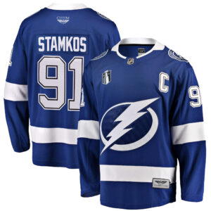 Steven Stamkos Tampa Bay Lightning CJP Apparel Pro Home 2022 Stanley Cup Final Breakaway Player Jersey - Blue