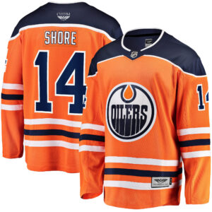 Devin Shore Edmonton Oilers CJP Apparel Pro Home Breakaway Player Jersey - Orange