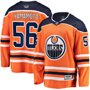 Kailer Yamamoto Edmonton Oilers CJP Apparel Pro Home Breakaway Player Jersey - Orange