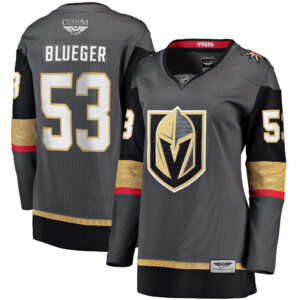 Teddy Blueger Vegas Golden Knights Women's CJP Apparel Pro Home Breakaway Jersey - Gray