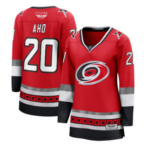 Women's CJP Apparel Pro Sebastian Aho Red Carolina Hurricanes 25th Anniversary Premier Breakaway Player Jersey
