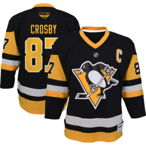 Sidney Crosby Pittsburgh Penguins CJP Apparel Captain Patch Home New Player Jersey - Black