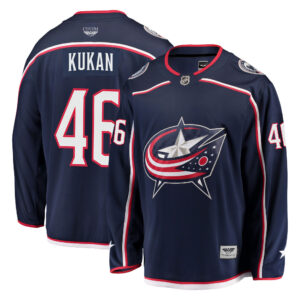 Dean Kukan Columbus Blue Jackets CJP Apparel Pro Breakaway Jersey - Navy