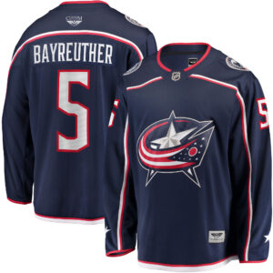 Gavin Bayreuther Columbus Blue Jackets CJP Apparel Pro Home Breakaway Player Jersey - Navy