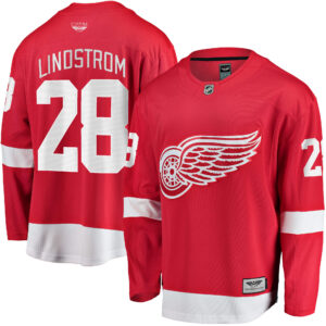 Gustav Lindstrom Detroit Red Wings CJP Apparel Pro Home Breakaway Player Jersey - Red
