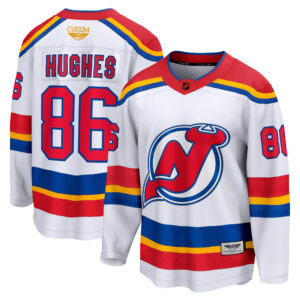 Jack Hughes New Jersey Devils CJP Apparel Pro Women's 202223 Heritage Premier Breakaway Jersey - White