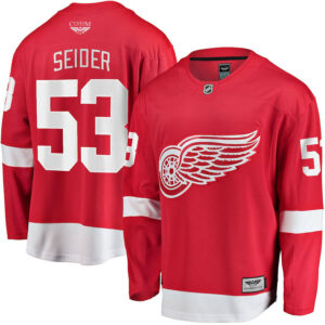 Moritz Seider Detroit Red Wings CJP Apparel Pro Home Breakaway Player Jersey - Red