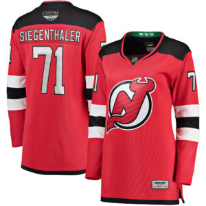 Jonas Siegenthaler New Jersey Devils CJP Apparel Pro Women's Home Breakaway Player Jersey - Red