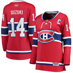 Nick Suzuki Montreal Canadiens CJP Apparel Pro Women's Home Captain Patch Breakaway Player Jersey - Red