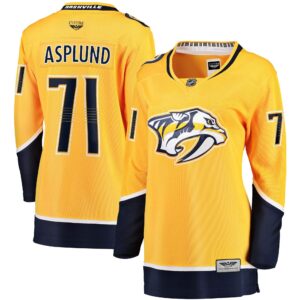 Rasmus Asplund Nashville Predators Women's CJP Apparel Pro Home Breakaway Jersey - Gold