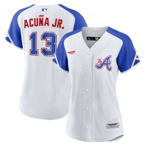 Ronald Acuña Jr. Atlanta Braves CJP Apparel Women's 2023 City Connect  Player Jersey - White
