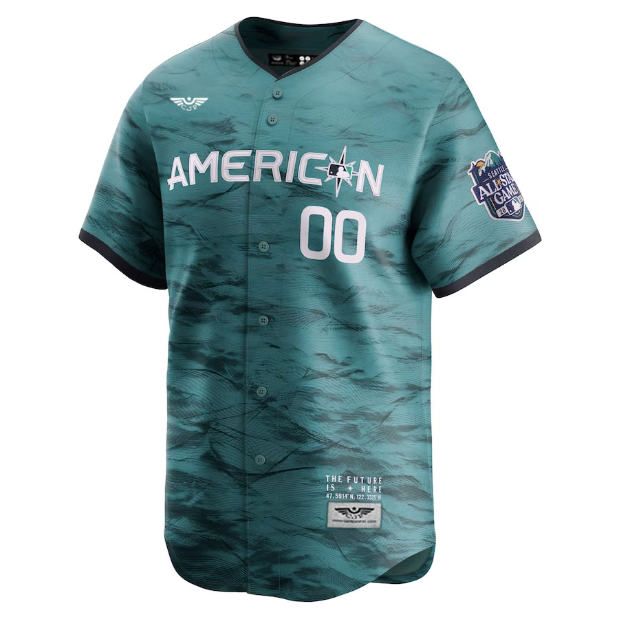 American-League-CJP-Apparel-2023-MLB-All-Star-Game-Pick-A-Player-Limited-Jersey---Teal-Furent-Viwe