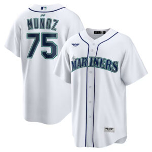 Andrés Muñoz Seattle Mariners  CJP Apparel Home  Player Jersey - White