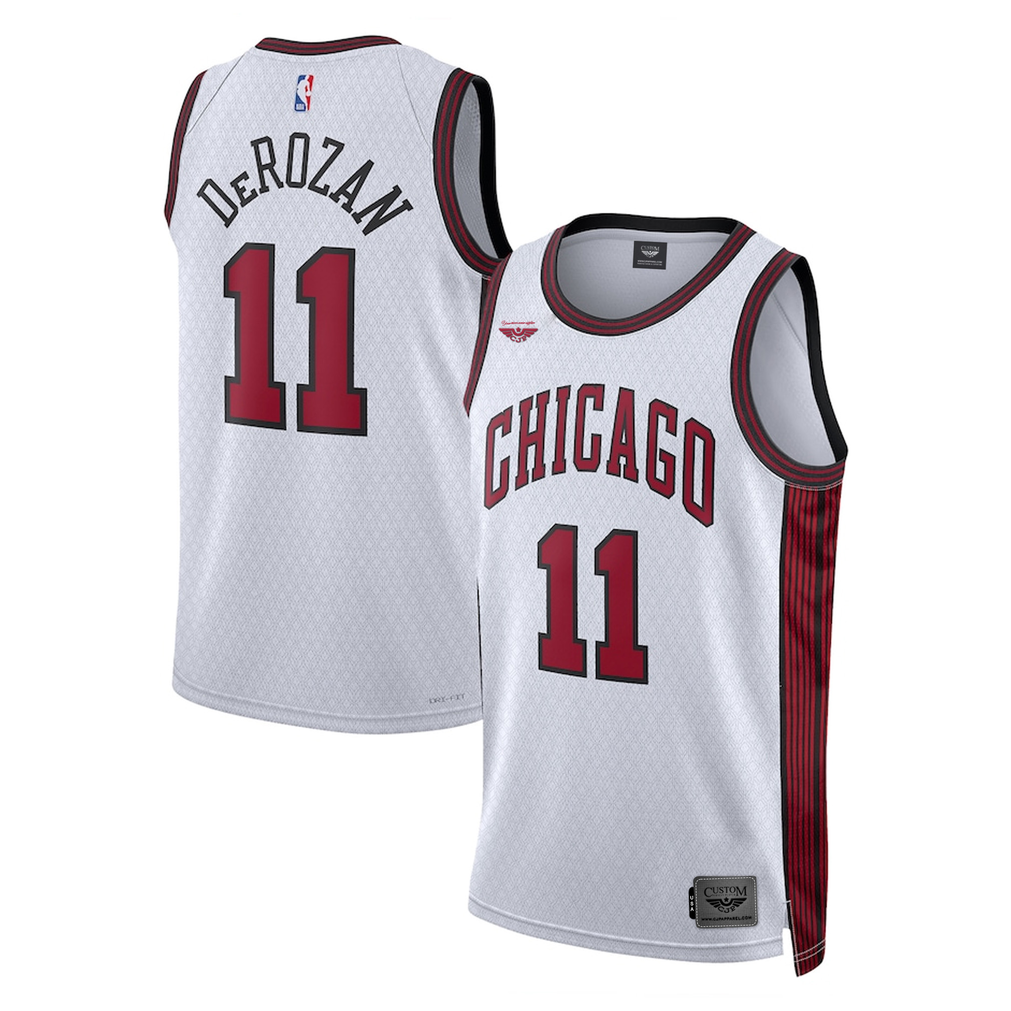 DeMar DeRozan Chicago Bulls CJP APPAREL Unisex Swingman Jersey - City Edition - White both