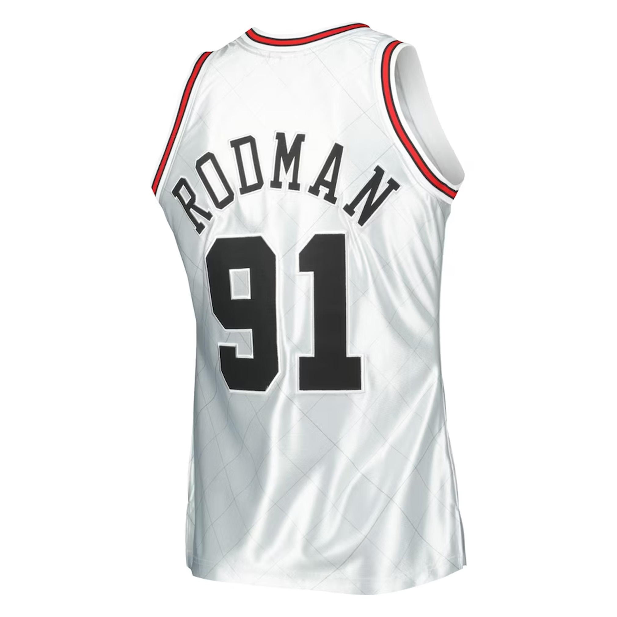 Dennis Rodman Chicago Bulls Mitchell & Ness 1997-98 Hardwood Classics 75th Anniversary Swingman Jersey - Platinum bck