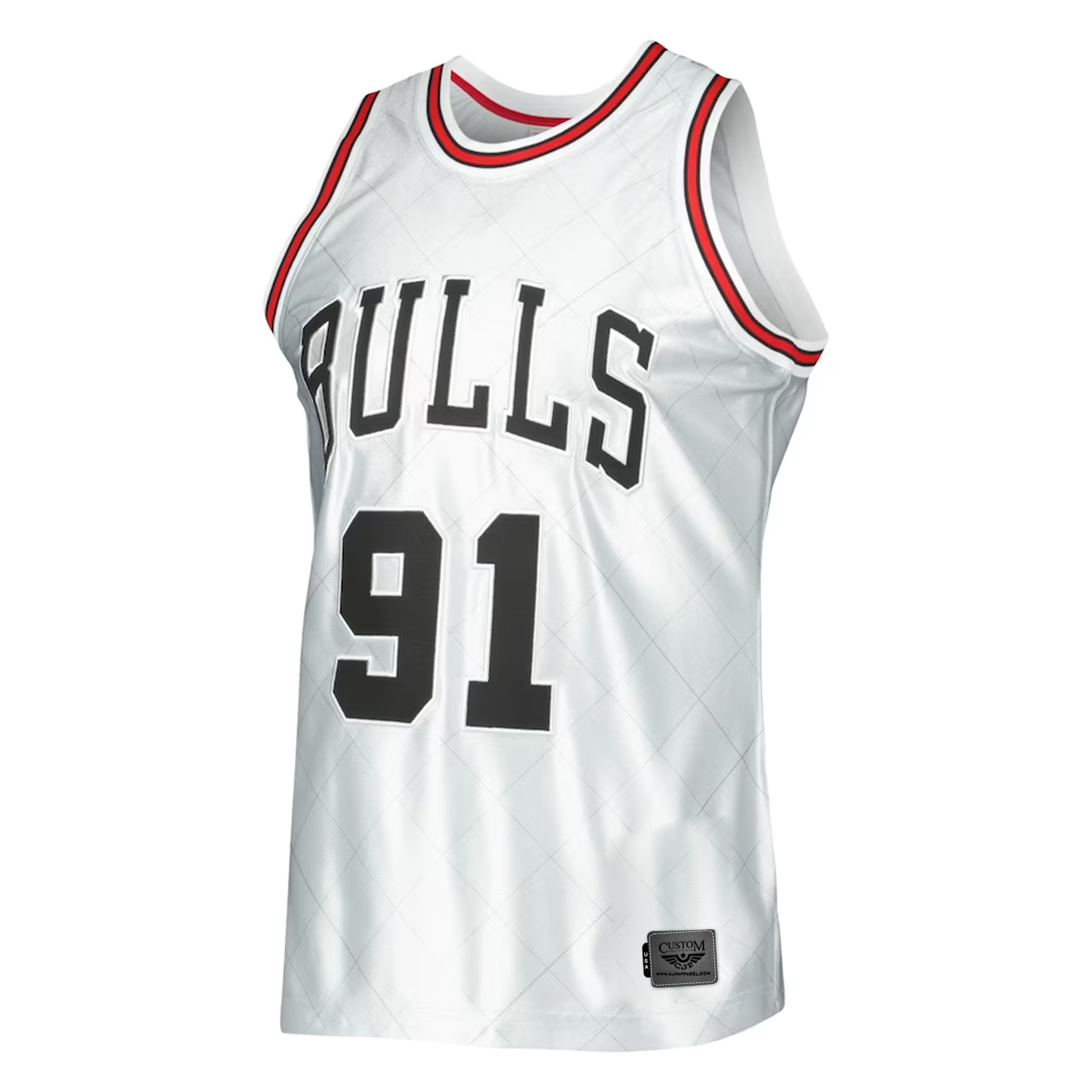 Dennis Rodman Chicago Bulls Mitchell & Ness 1997-98 Hardwood Classics 75th Anniversary Swingman Jersey - Platinum front