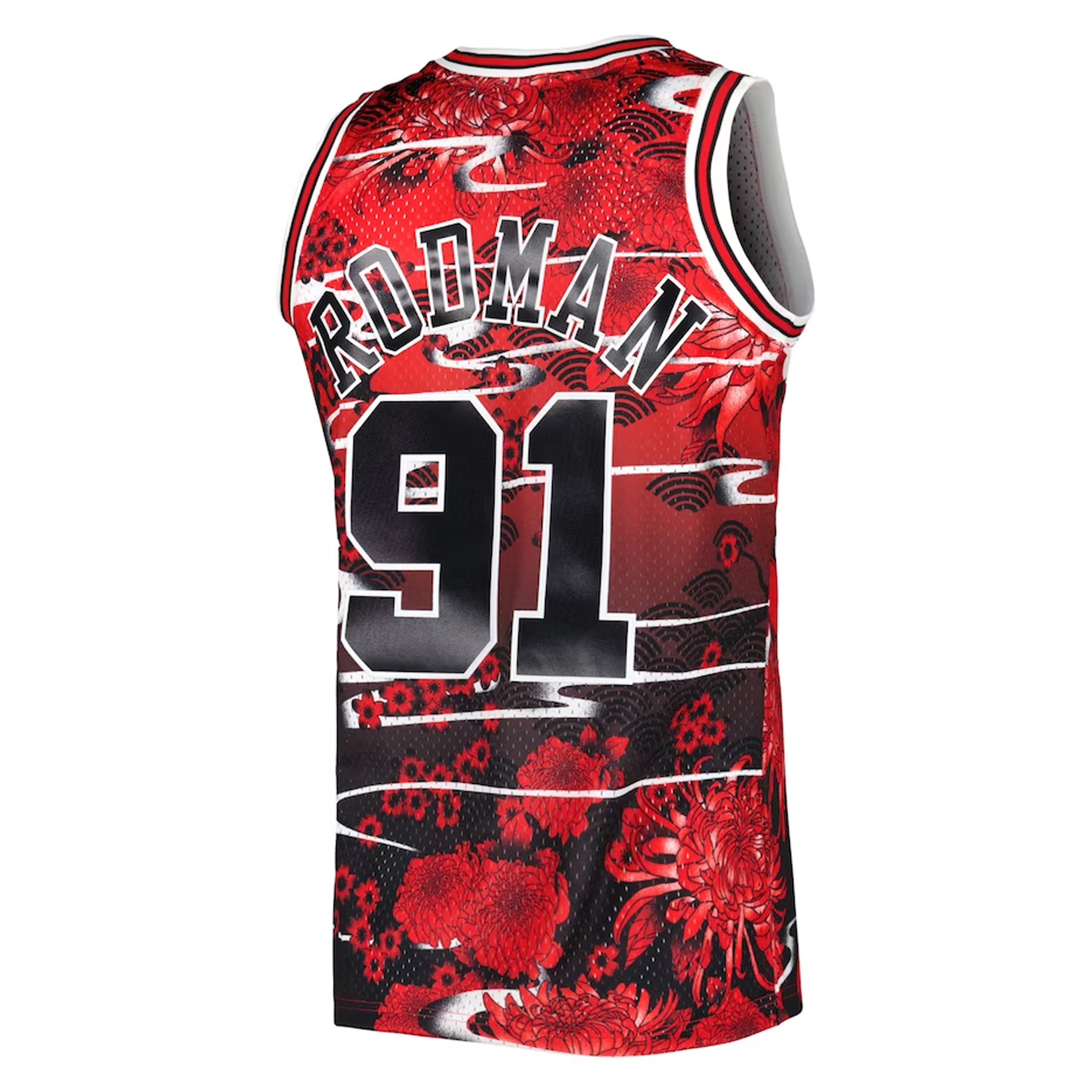 Dennis Rodman Chicago Bulls Mitchell & Ness Hardwood Classics Lunar New Year Swingman Jersey - Red bck