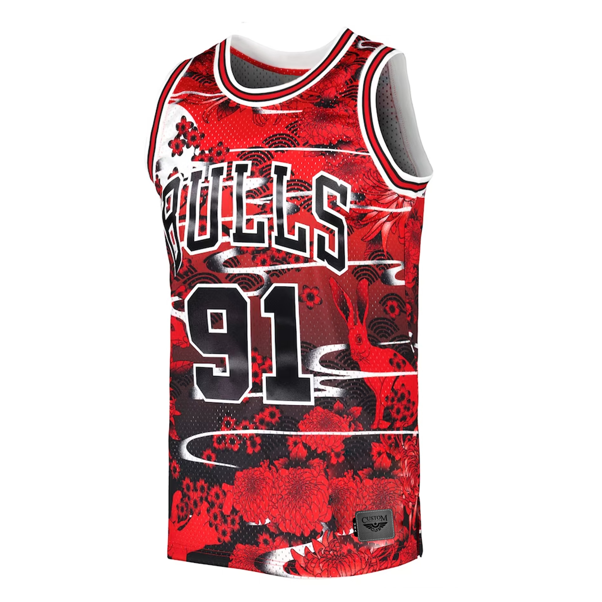 Dennis Rodman Chicago Bulls Mitchell & Ness Hardwood Classics Lunar New Year Swingman Jersey - Red front