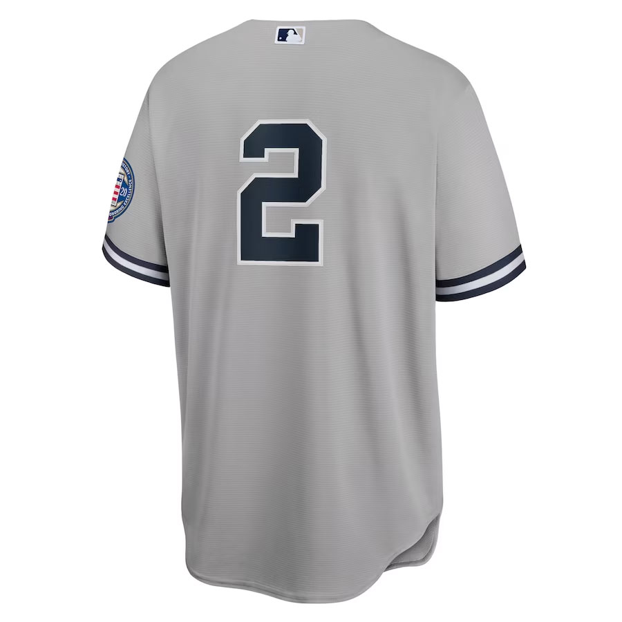 Derek-Jeter-New-York-Yankees-CJP-Apparel-2020-Hall-of-Fame-Induction-New-Jersey---Gray-Back-Viwe
