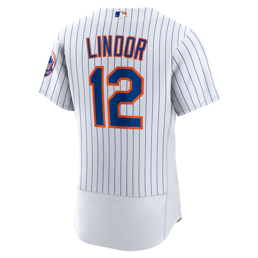 Francisco-Lindor-New-York-Mets-CJP-Apparel-Home-Pro-Player-Jersey---White-Back-Viwe