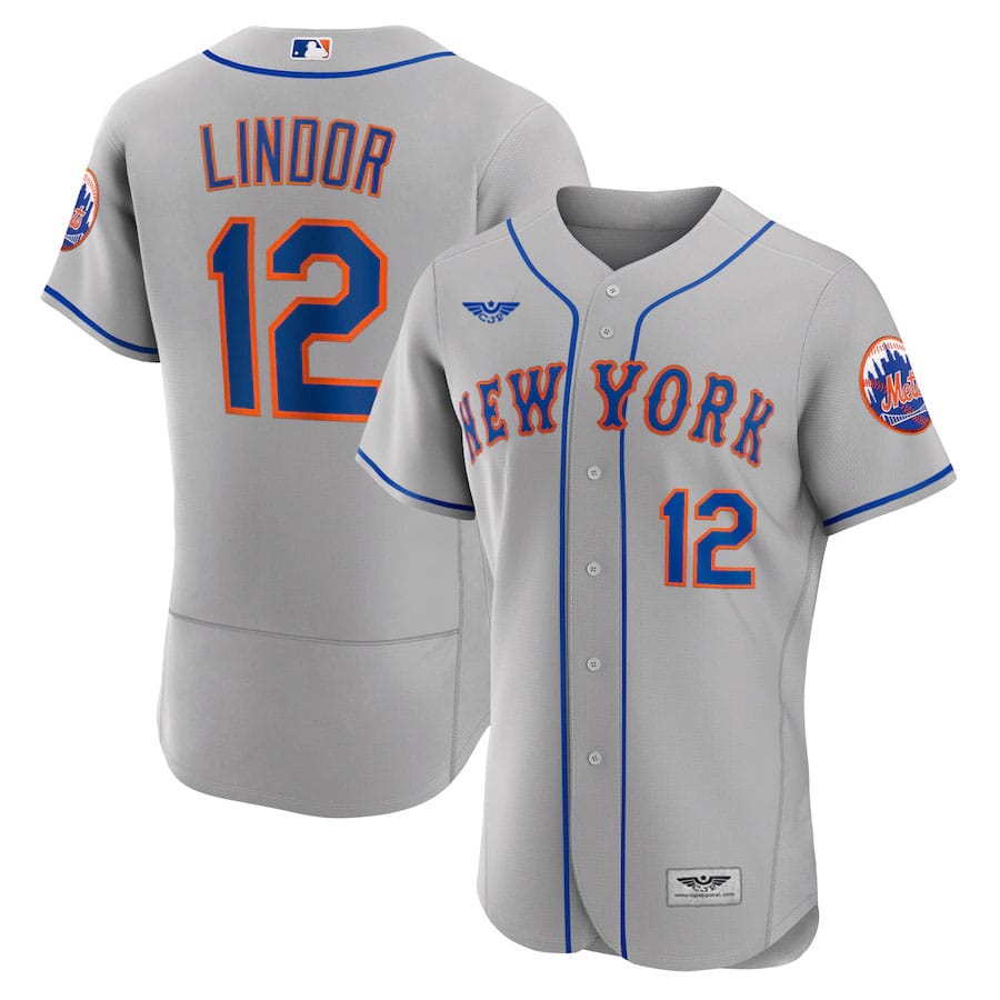 Francisco-Lindor-New-York-Mets-CJP-Apparel-Road-Pro-Player-Jersey---Gray