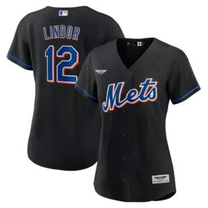 Francisco Lindor New York Mets CJP Apparel Women's 2022 Alternate  Player Jersey - Black