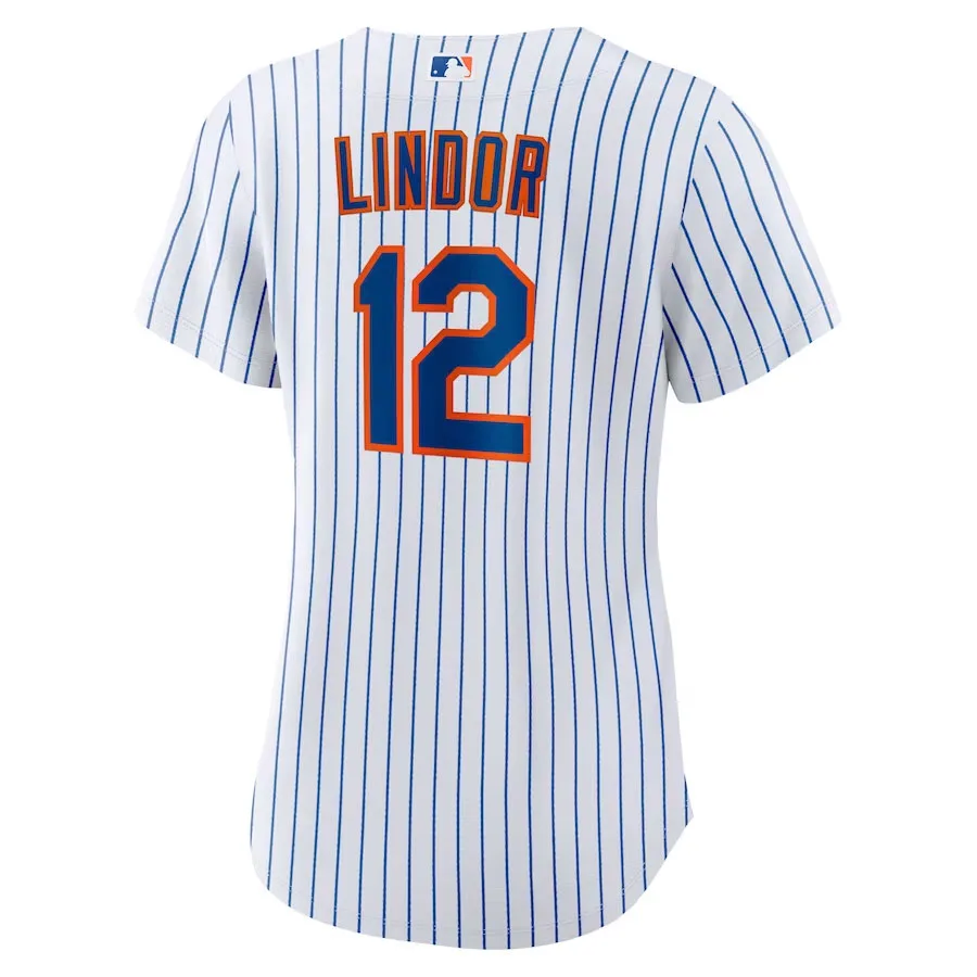 Francisco-Lindor-New-York-Mets-CJP-Apparel-Women's-Home-New-Player-Jersey---White-Back-Viwe
