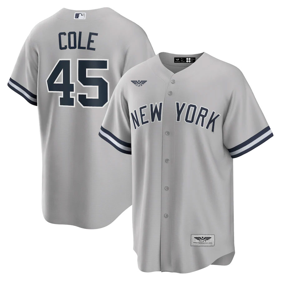 Gerrit-Cole-New-York-Yankees-CJP-Apparel-Road-New-Player-Name-Jersey---Gray