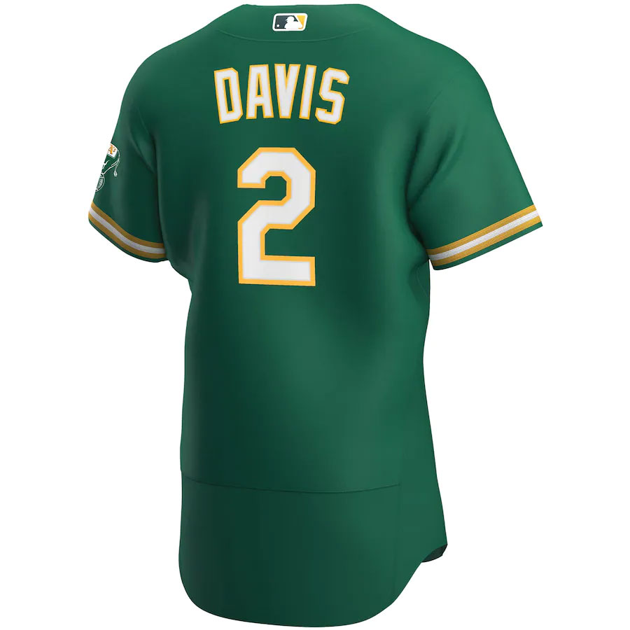 Khris-Davis-Oakland-Athletics-CJP-Apparel-Alternate-Pro-Player-Jersey---Kelly-Green-Back-Viwe