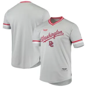 Men's Gray Washington Nationals  V-Neck Jersey