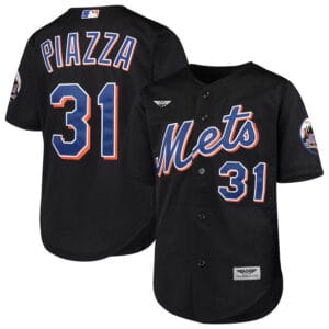 Mike Piazza New York Mets CJP Apparel Collection Mesh Batting Practice Jersey - Black