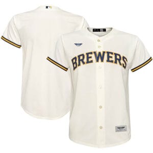 Milwaukee Brewers CJP Apparel Home  Team Jersey - Cream