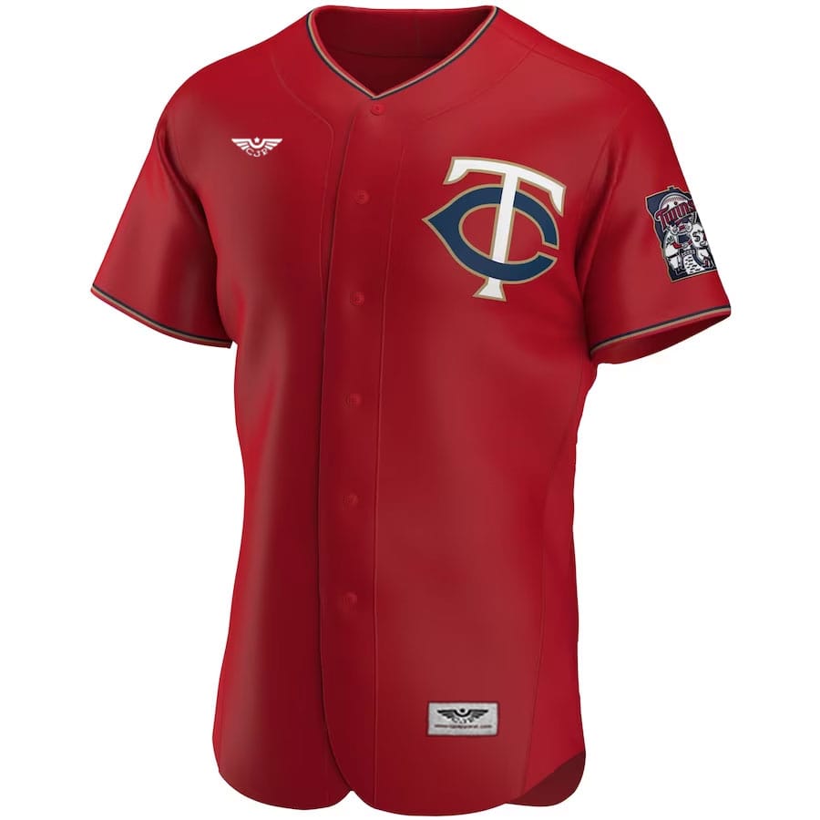 Minnesota-Twins-CJP-Apparel-Alternate-Pro-Team-Jersey---Red-Furent-Viwe