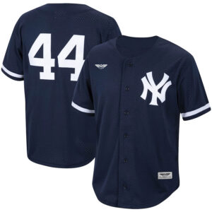 Reggie Jackson New York Yankees Mitchell & Ness Cooperstown Collection Mesh Batting Practice Button-Up Jersey - Navy
