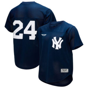 Rickey Henderson New York Yankees Mitchell & Ness Cooperstown Collection Mesh Batting Practice Button-Up Jersey - Navy