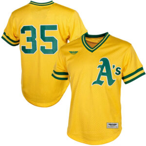 Rickey Henderson Oakland Athletics CJP Apparel Cooperstown Mesh Batting Practice Jersey - Yellow