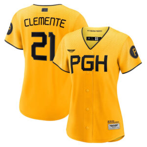 Roberto Clemente Pittsburgh Pirates CJP Apparel Women's 2023 City Connect  Player Jersey - Gold