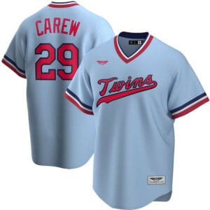 Rod Carew Minnesota Twins CJP Apparel Road Cooperstown Collection Player Jersey - Light Blue