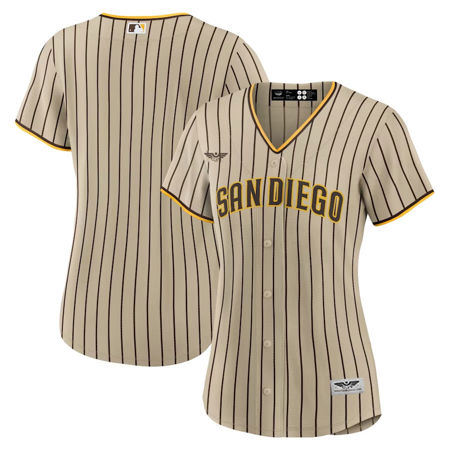 San-Diego-Padres-CJP-Apparel-Women's-Alternate-New-Team-Jersey---Tan