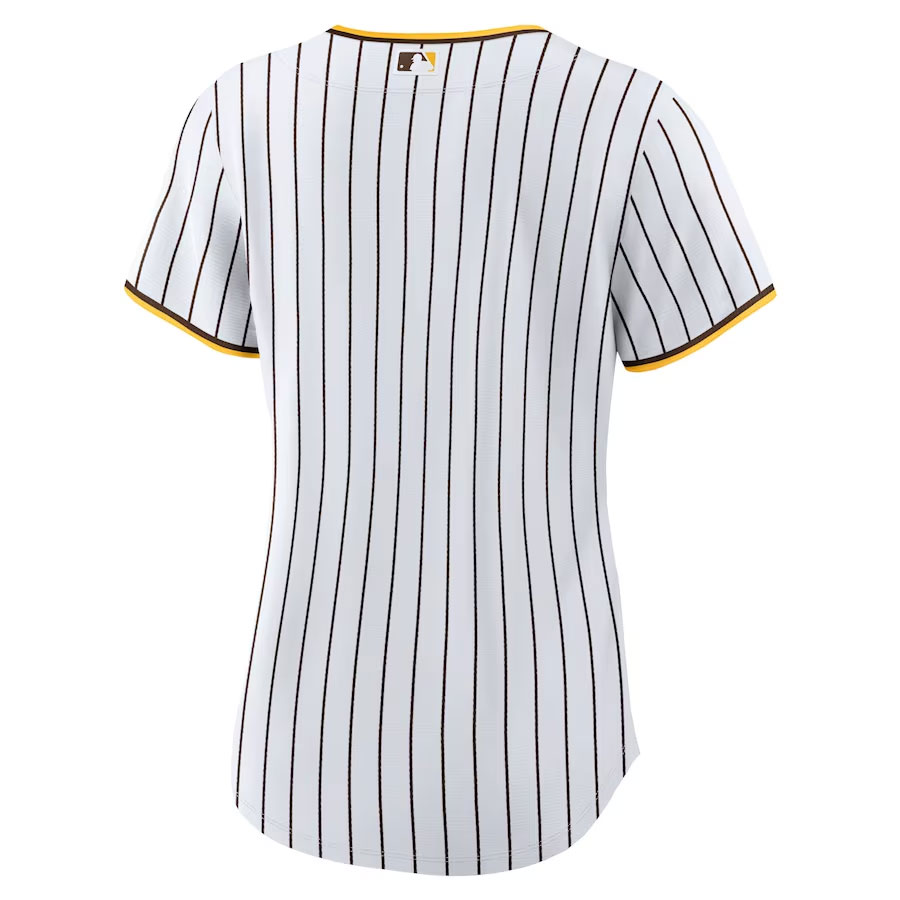 San-Diego-Padres-CJP-Apparel-Women's-Home-New-Team-Jersey---White-Back-Viwe