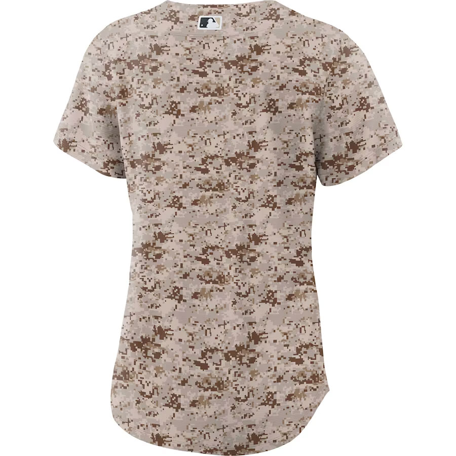 San-Diego-Padres-CJP-Apparel-Women's-USMC-Alternate-New-Team-Jersey---Camo-Back-Viwe