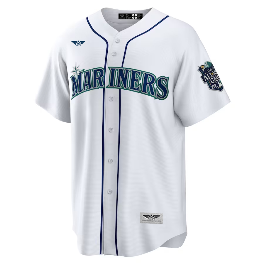 Seattle-Mariners-CJP-Apparel-Home-2023-MLB-All-Star-Game-Patch-New-Player-Jersey---White-Furent-Viwe