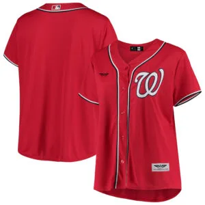 Washington Nationals Women's Plus Size Alternate  Team Jersey - Red